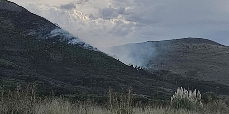 El fuego continúa avanzando en el Parque Provincial donde el viento es intenso desde esta mañana.