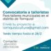 Convocatoria abierta a talleristas