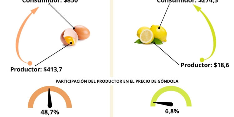 Del productor al consumidor, los precios de los agroalimentos se multiplicaron por 3,5 veces en mayo
