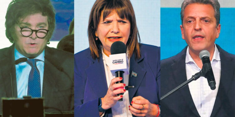 Milei fue el más votado, Bullrich le ganó a Larreta y Massa se impuso sobre Grabois