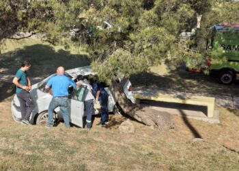 Vuelco en la ruta 72 dentro de la zona urbana de Sierra de la Ventana