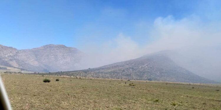 Bomberos de Tornquist, Saldungaray y Sierra trabajan en un incendio en la zona de Estomba