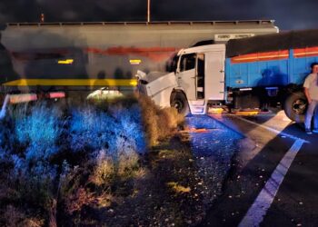 Un tren de carga embistió a un camión en el cruce de Goyena sobre la 33