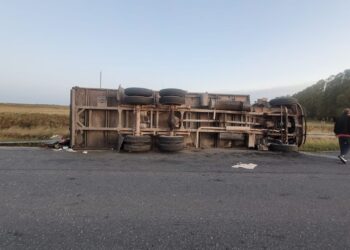 Vuelco en la ruta 51 sin heridos.