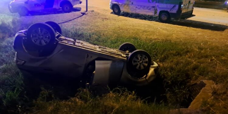 Vuelco sin graves consecuencias en Tornquist.