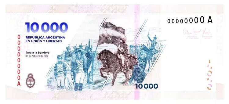 El Banco Central puso en circulación los nuevos billetes de 10.000 pesos