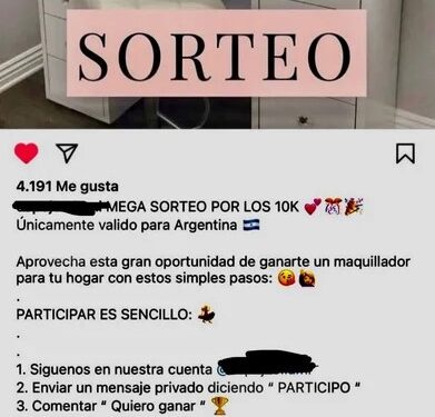 ¡Cuidado con los sorteos de Instagram!: nueva modalidad de estafa