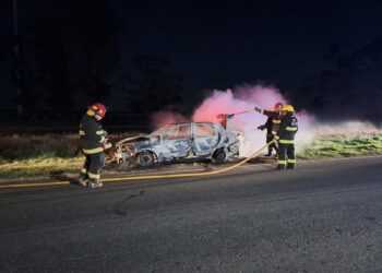 Se incendió un auto en la ruta 51