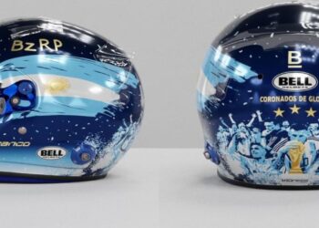 El tremendo casco que usará Colapinto en Qatar en homenaje a La Scaloneta