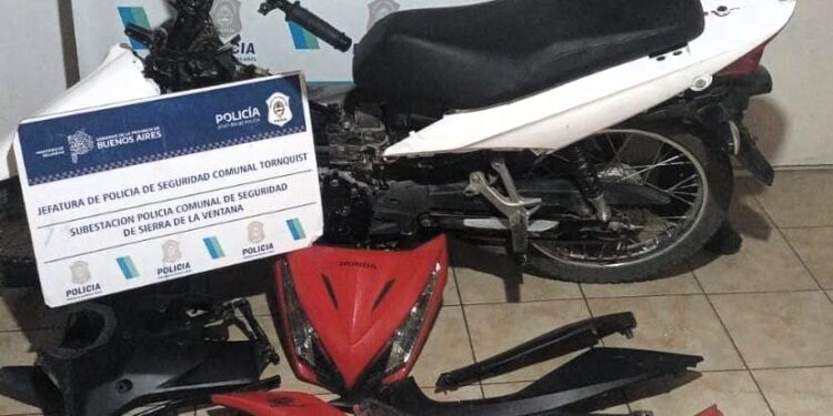 La policía recuperó la moto robada ayer en Sierra de la Ventana.