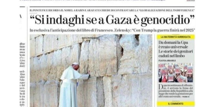 El Papa Francisco solicita una investigación sobre posibles crímenes de genocidio en Gaza