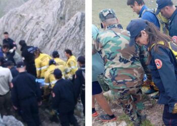 Bomberos y policía rescataron a un turista fracturado en el Cerro Tres Picos