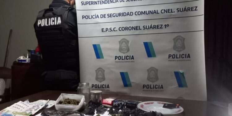Dos personas fueron aprehendidas por tener cocaína y marihuana para la venta en Coronel Suárez