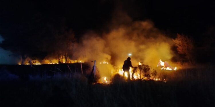 Se registró un incendio de pastos en Villa Serrana La Gruta
