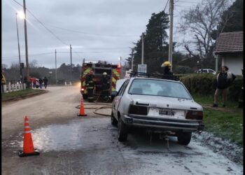 Incendio Vehicular en Sierra de la Ventana: Rápida Intervención de los Bomberos