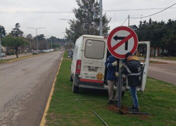 Nueva señalización en Av. San Martín para mejorar la seguridad vial