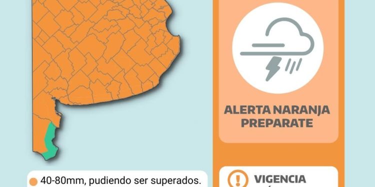 Emiten un nuevo alerta naranja para este sábado en el distrito de Tornquist