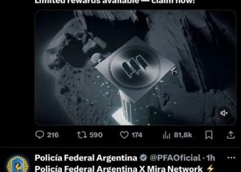 La cuenta de X de la Policía Federal Argentina fue hackeada para promocionar una criptomoneda