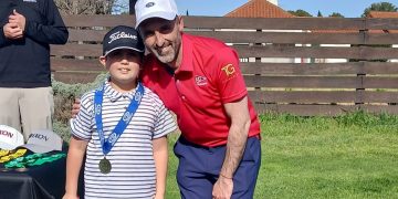 Tobías García, el golfista prodigio de 7 años de Sierra de la Ventana se volvió a lucir.