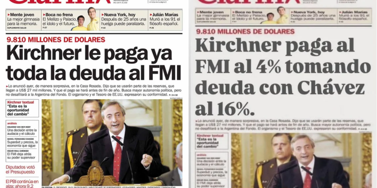 El presidente compartió por redes sociales una tapa de Clarín “trucha”