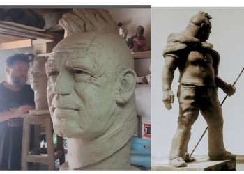 «Es un reconocimiento a él y a su gente»: El Escultor Rodolfo Marsch avanza con el monumento a Ricardo Iorio en la Comarca Serrana