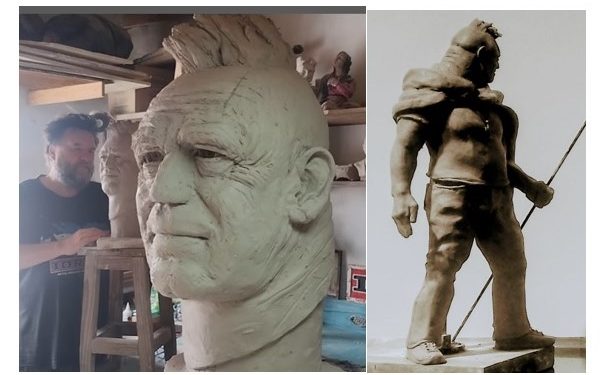 «Es un reconocimiento a él y a su gente»: El Escultor Rodolfo Marsch avanza con el monumento a Ricardo Iorio en la Comarca Serrana