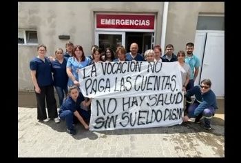 Reclamo de trabajadores de la salud del Hospital Menor de Sierra de la Ventana