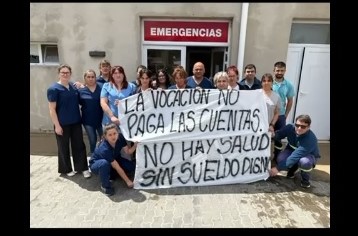 Reclamo de trabajadores de la salud del Hospital Menor de Sierra de la Ventana