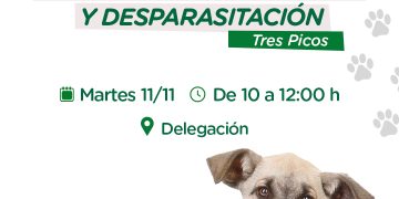 Nueva jornada de vacunación antirrábica y desparasitación en Tres Picos