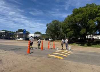 Pintura y señalización: Obra clave para la seguridad vial en Sierra de la Ventana