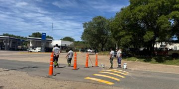 Pintura y señalización: Obra clave para la seguridad vial en Sierra de la Ventana