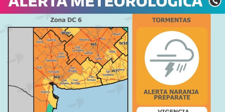 Alerta naranja por tormentas en la Comarca: El SMN advierte por lluvias intensas, ráfagas y granizo 