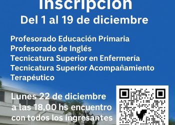 Educación: Abiertas las inscripciones para carreras 2026 en el ISFDyT 162