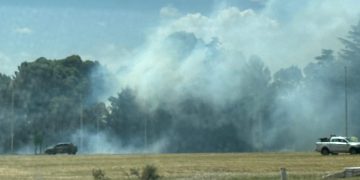 Principio de incendio en el acceso a Tornquist