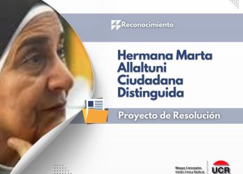 Proponen declarar Ciudadana Distinguida a la Hermana Marta Allaltuni por sus 50 años de labor y entrega a la comunidad