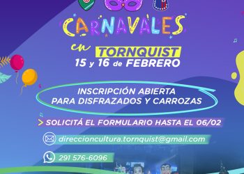 Carnavales Tornquist: Inscripciones abiertas para disfrazados y carrozas