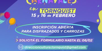 Carnavales Tornquist: Inscripciones abiertas para disfrazados y carrozas