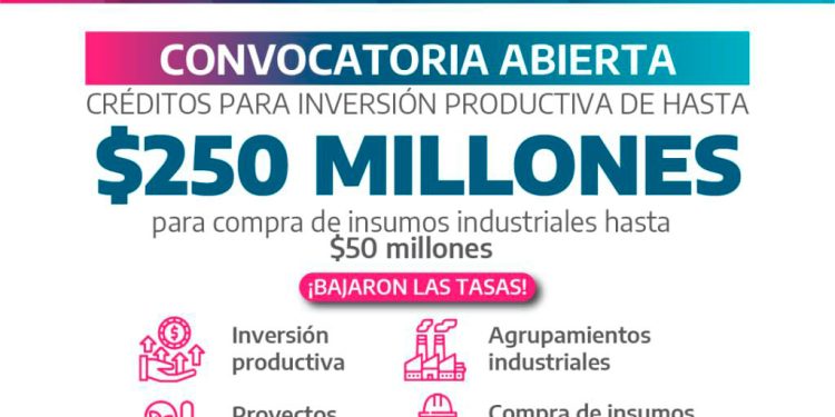 Producción: Nuevo programa de créditos con bonificación de tasas