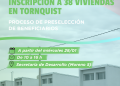 Abre la inscripción para la preselección de beneficiarios de 38 viviendas de Tornquist