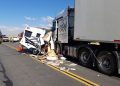 Accidente en Ruta 51: Desprendimiento de casilla rodante deja un transportista herido
