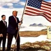 Trump publicó una imagen suya poniendo la bandera de EE.UU. en Groenlandia como los astronautas en la Luna