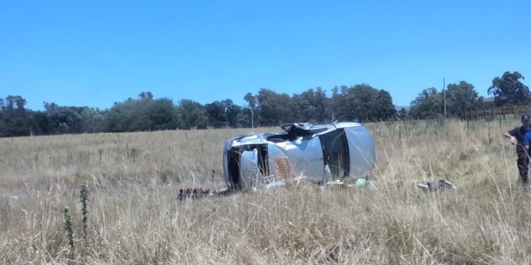 Despiste y vuelco en la Ruta 76