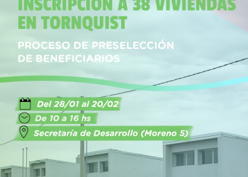 Hasta el lunes está abierta la inscripción para la preselección de beneficiarios de viviendas en Tornquist