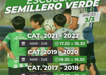 Fútbol: El martes 3, el Semillero Verde pone en marcha el 2026