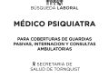 Búsqueda laboral: Médico Psiquiatra para el sistema de salud de Tornquist