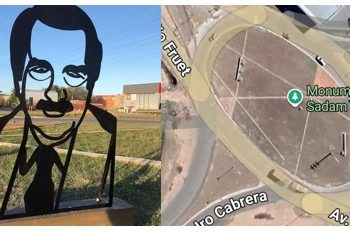 Insólito error en Google Maps: El monumento a Raúl Alfonsín en Bahía Blanca figura como «Saddam Hussein»