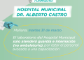 Martes 31: El laboratorio del Hospital Municipal solo atenderá guardia e internación