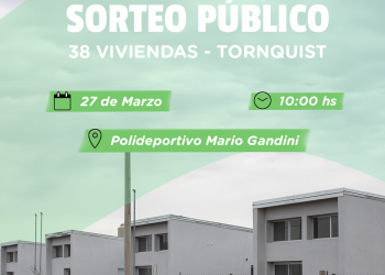 El viernes 27 de marzo se realizará el sorteo de 38 viviendas de Tornquist