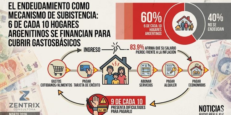 El sueldo no alcanza: 56,4% de los hogares se endeuda y más de la mitad no llega al día 20 del mes