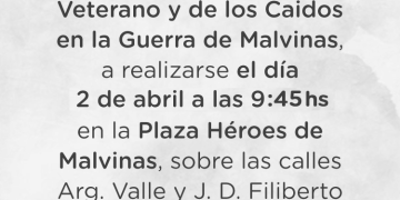Invitación al acto por el Día de los Veteranos y Caídos en la Guerra de Malvinas